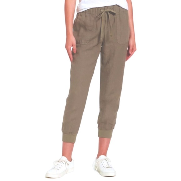 Caslon Linen Joggers Medium Stretch Drawstring Waist Soft Stretch Cuffs NWT